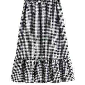Rahi Anthropologie Skirt Midi M Preppy Cottagecore Fall Career Gingham Picnic